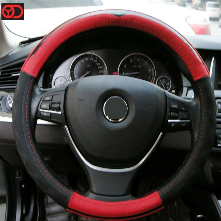 
Guangzhou Auto Accessories Market Genuine Leather Steering Wheel Cover for Car Accessories Shop 