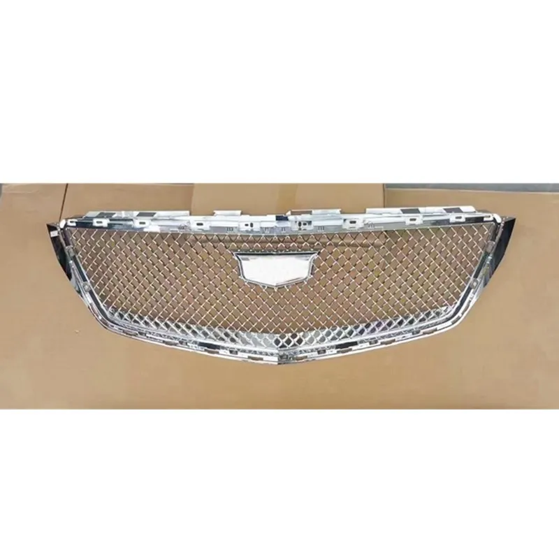 Silver Front Grille for Cadillac XTS 2018-2019 Car Bumper Grille Racing Grills with Logo Auto Accessories Body Parts