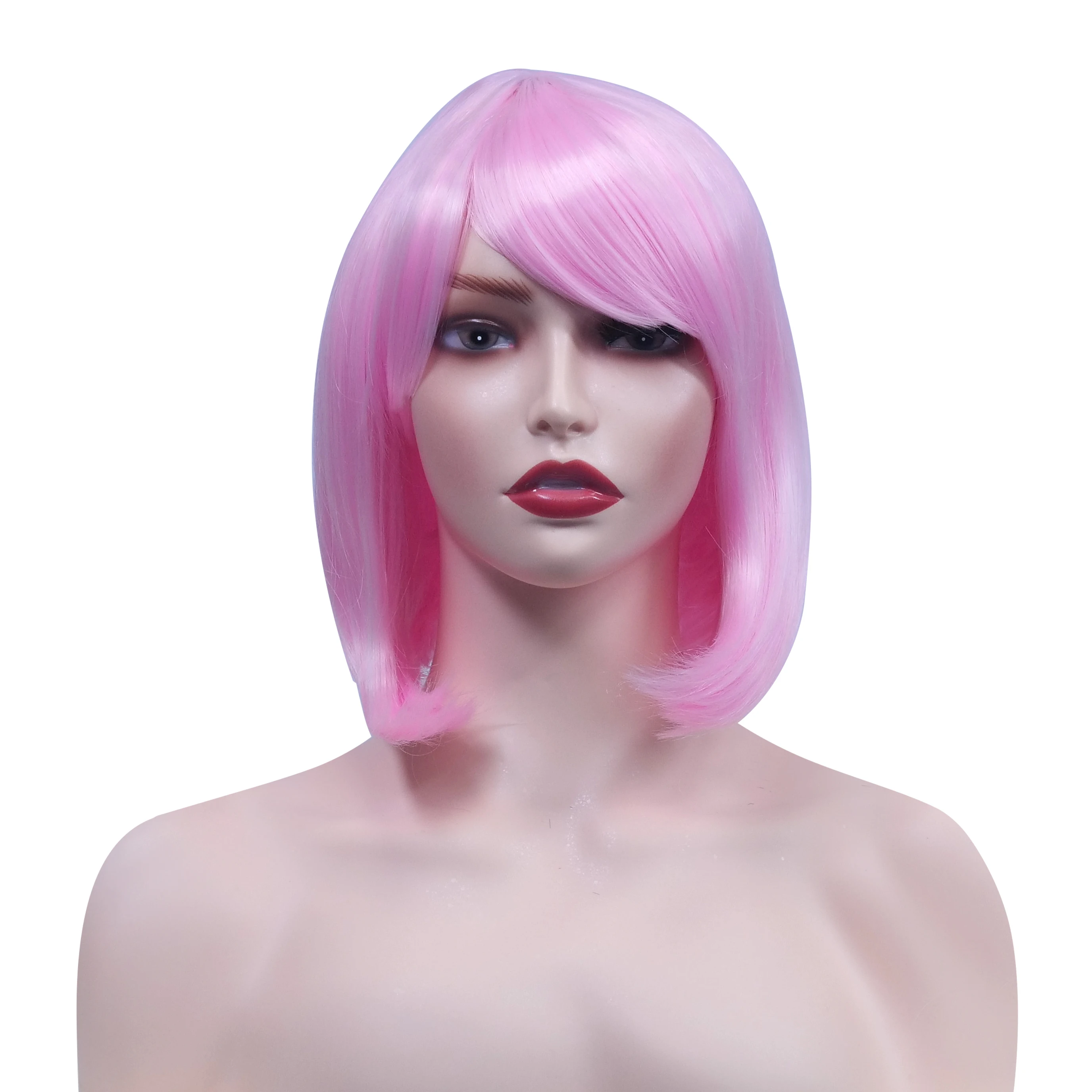 2021 Бесплатная доставка, Лидер продаж, оптовая продажа, синтетический парик Боба светло-розового цвета для женщин, косплей, повседневная одежда