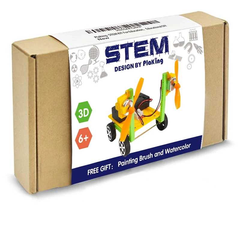 STEM toy DIY 3D wooden Aerodynamic car Physical Learning Toy Science Experiments Kits,STEM toy Learning Sets