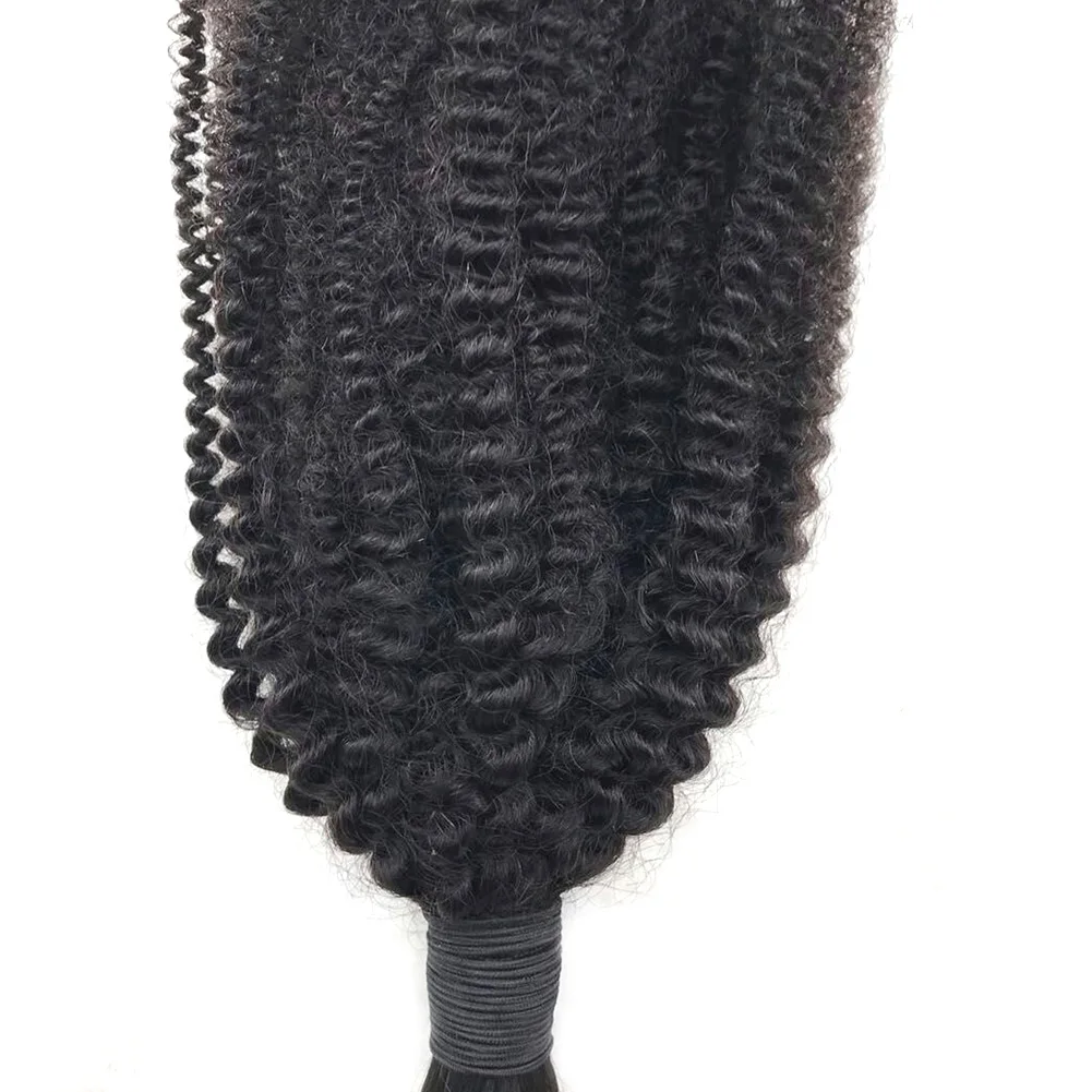 FDshine Afro Kinky Curly Mongolian Hair Bulks Virgin Braiding Hair Bulk Extensions No Weft Natural Color