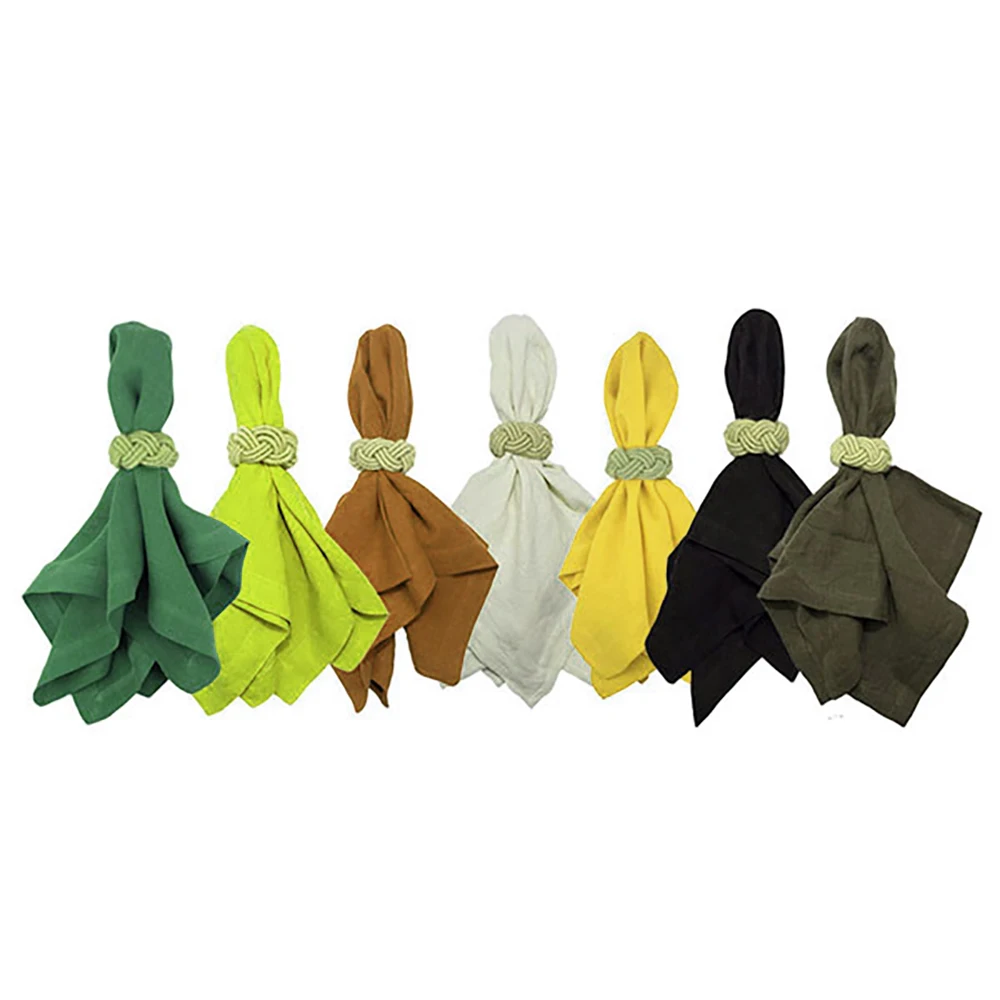 Wholesale Custom Monogram Organic Natural Flax Stone Washed Pure Linen Napkins 300 Colors Available Hotel Wedding Table Decor