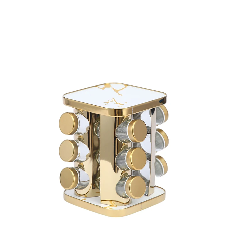 360 Rotating Cruet Condiment Seasoning Jars Set Spices Pepper Sprays Bottles Seasoning Salt Jars Kitchen Storage Rack Organizer