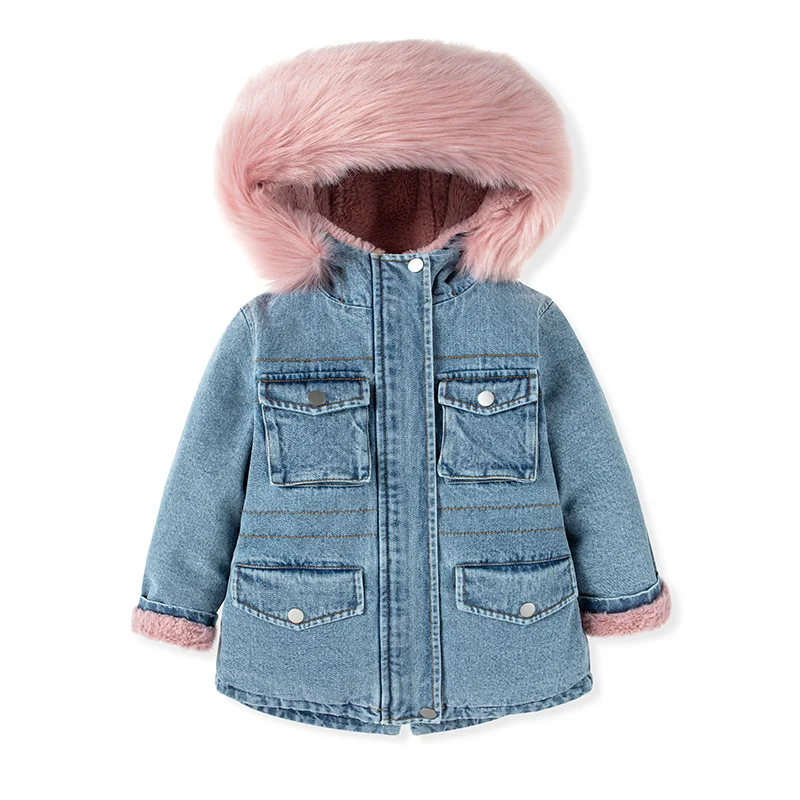 Wholesale Denim Jacket Kids Winter Coat Children Winter Jacket Girl Kids Winter Clothing For Girls