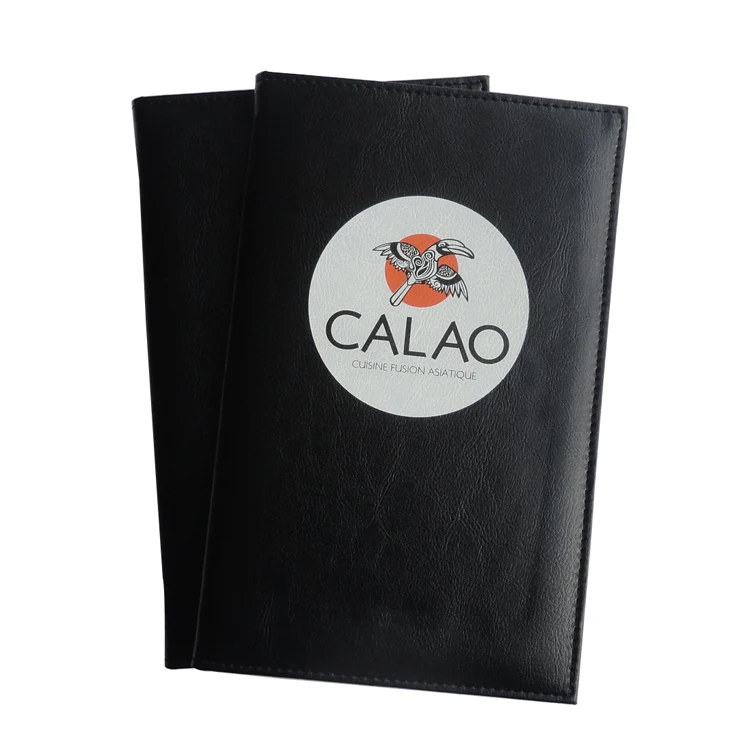 Customized Silk screen print leather restaurant bill holder