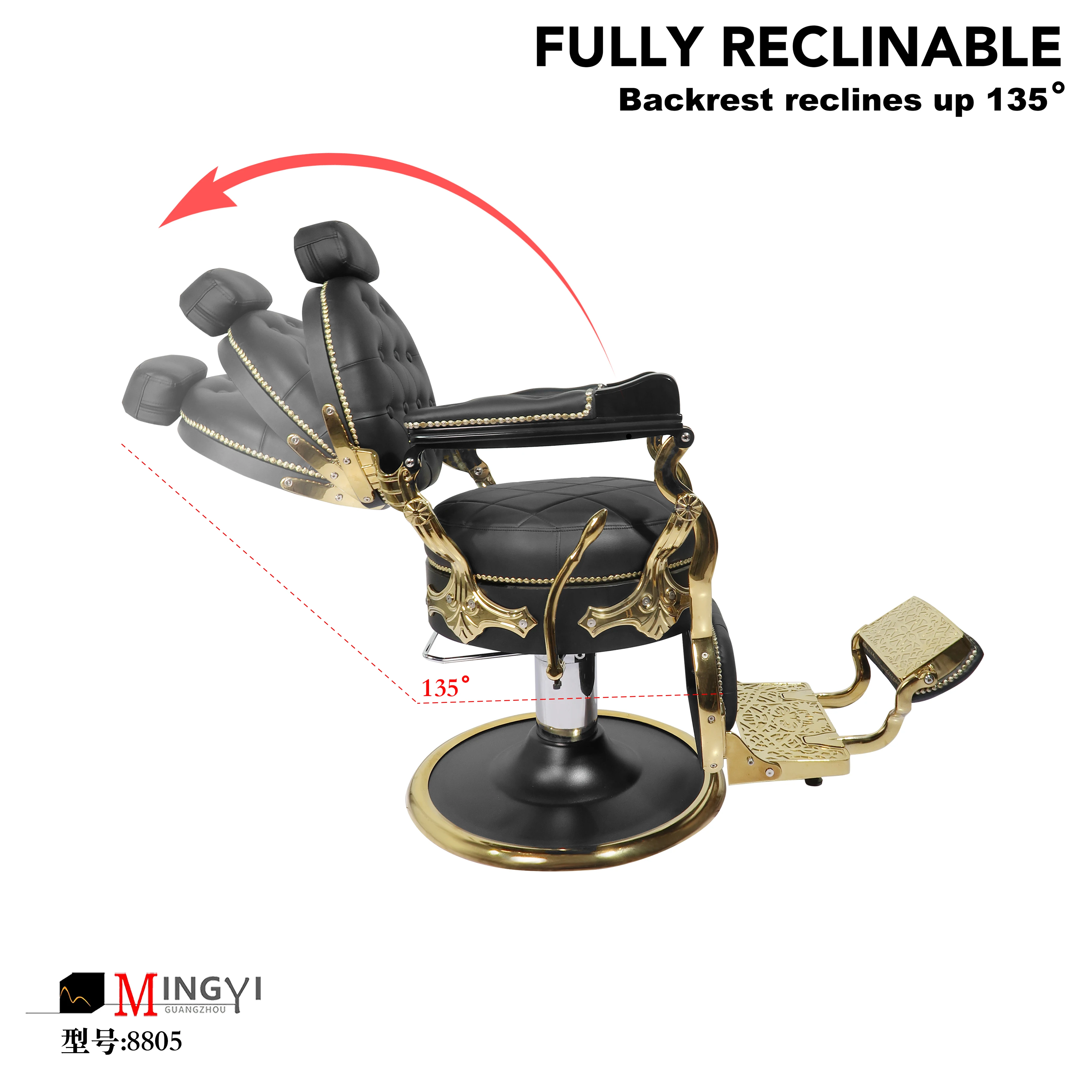 barbershop equipment antique gold salon chair heavy duty old styling barber chair