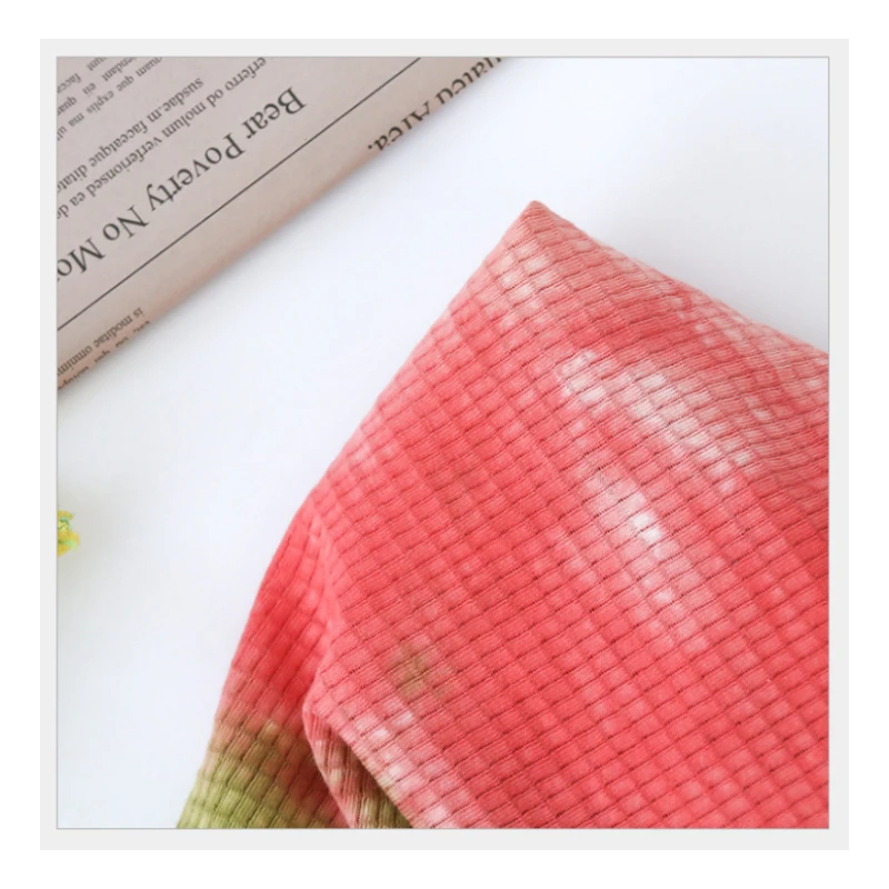 Free A4 sample service 160gsm Knit 100%cotton tie dye rib fabric for garment