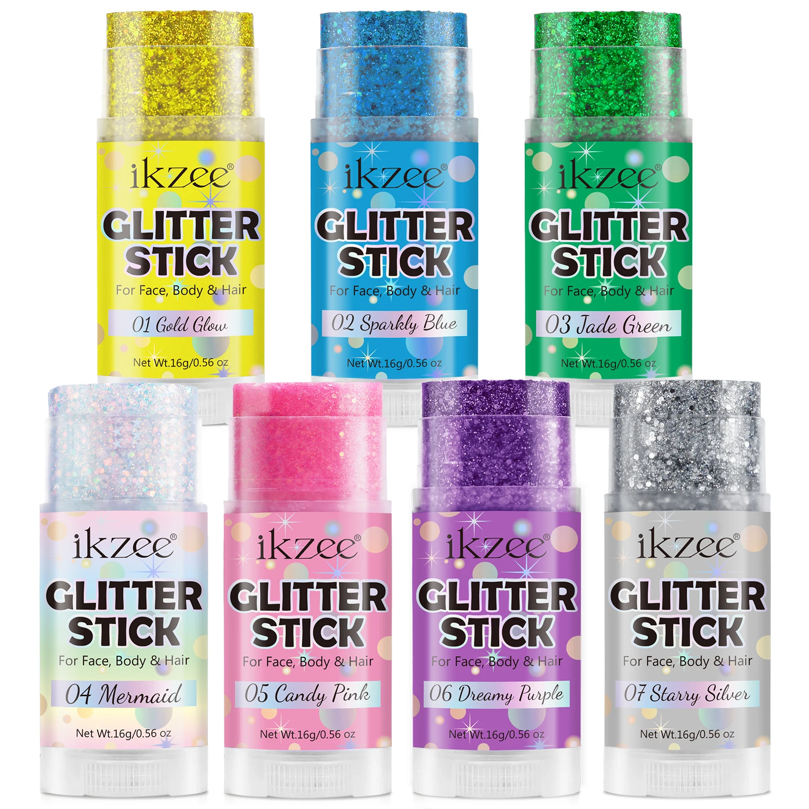 OEM Private Label 7 Colors Brightening Hair Eyeshadow Face Body Glitter Cosmetic Makeup Glitter Stick