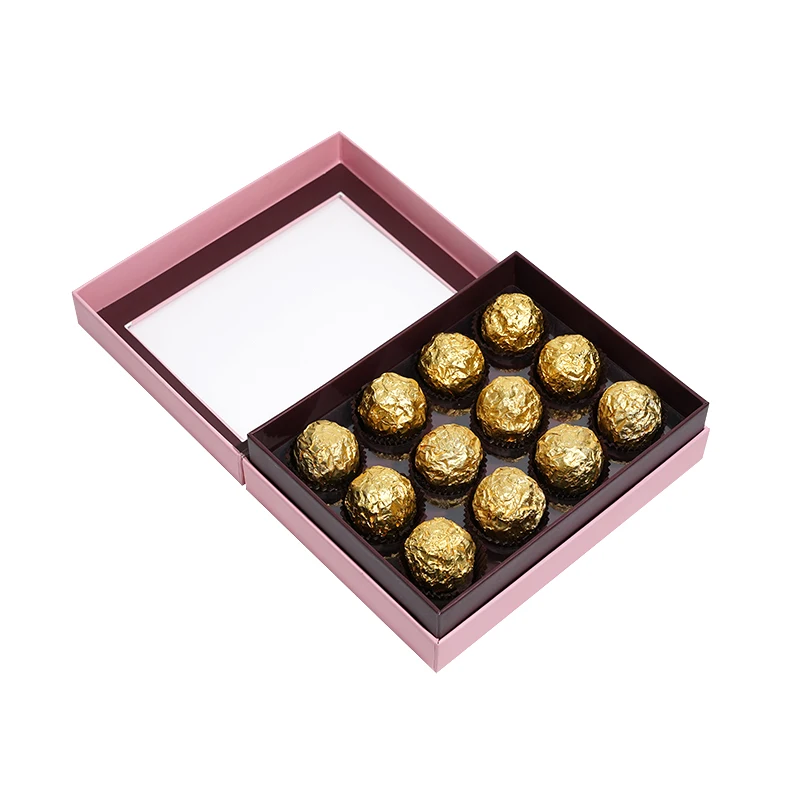 Custom Logo Free Design Magnetic Chocolate Packaging Box With Dividers Food Candy Box Chocolate  Box With Pvc Window