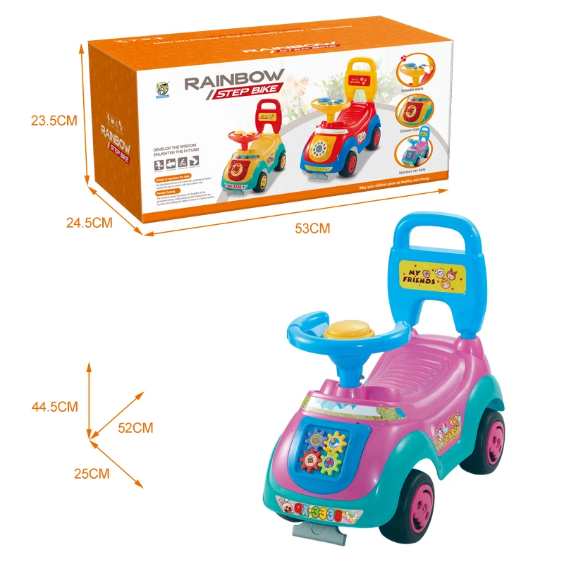 2023 baby riding car stroller plastic big kids ride on push car with push handle