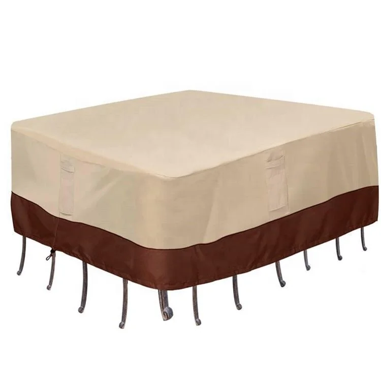 
Low MOQ custom anti-UV garden furniture cover waterproof oxford cloth outdoor garden furniture cover patio table cover 