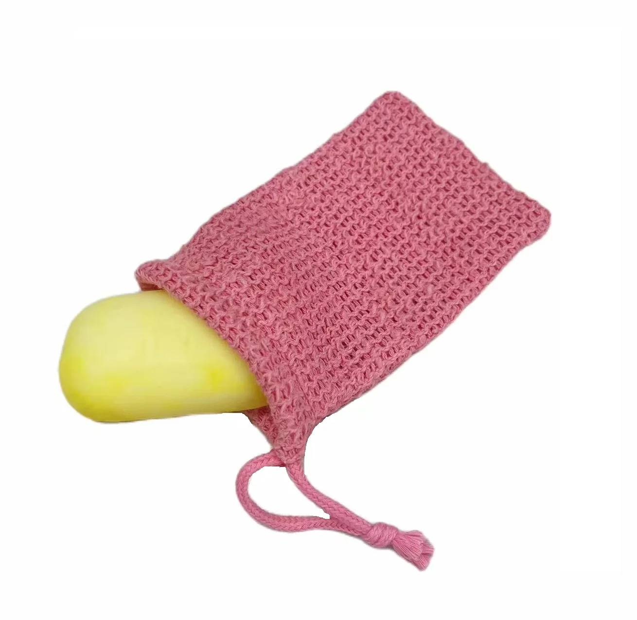 Colorful Cotton Linen Mesh Drawstring Soap Saver Bag Eco Cosmetic Bath Soap Pouch