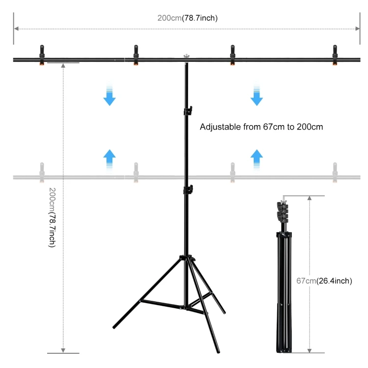 Комплект кронштейнов для крепления фона PULUZ 2x2 м Т-образной формы фотостудии
