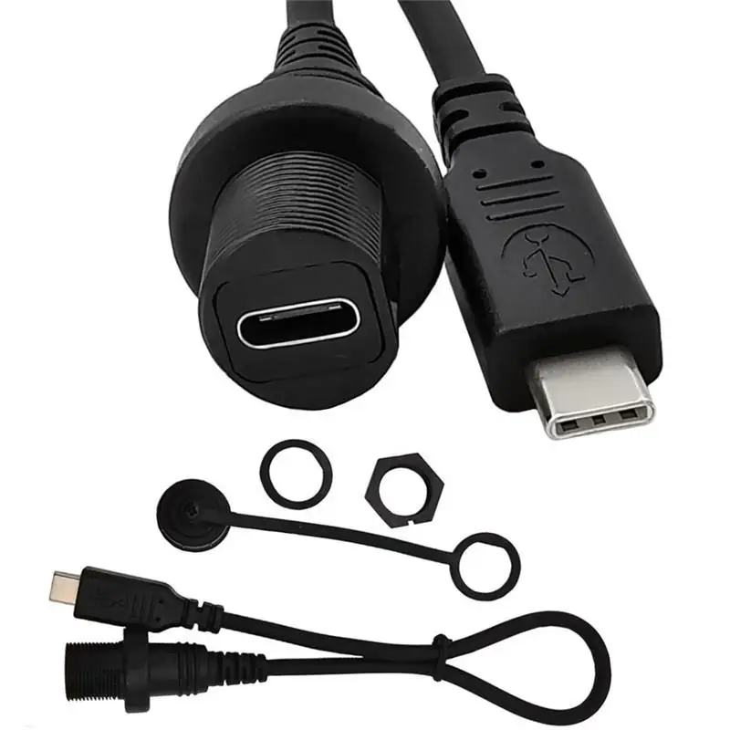 USB C IP67 Waterproof Cable type c 3.1 Male to Female Panel Mount Water Proof Connector Extension cord