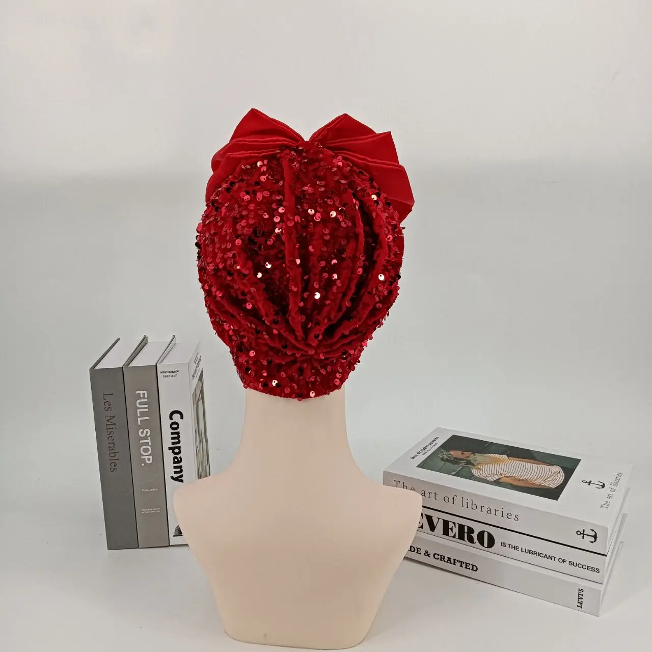China Suppliers Sequin Turban Wholesale Bow Knot Turban Popular African Women Sequin Headwrap