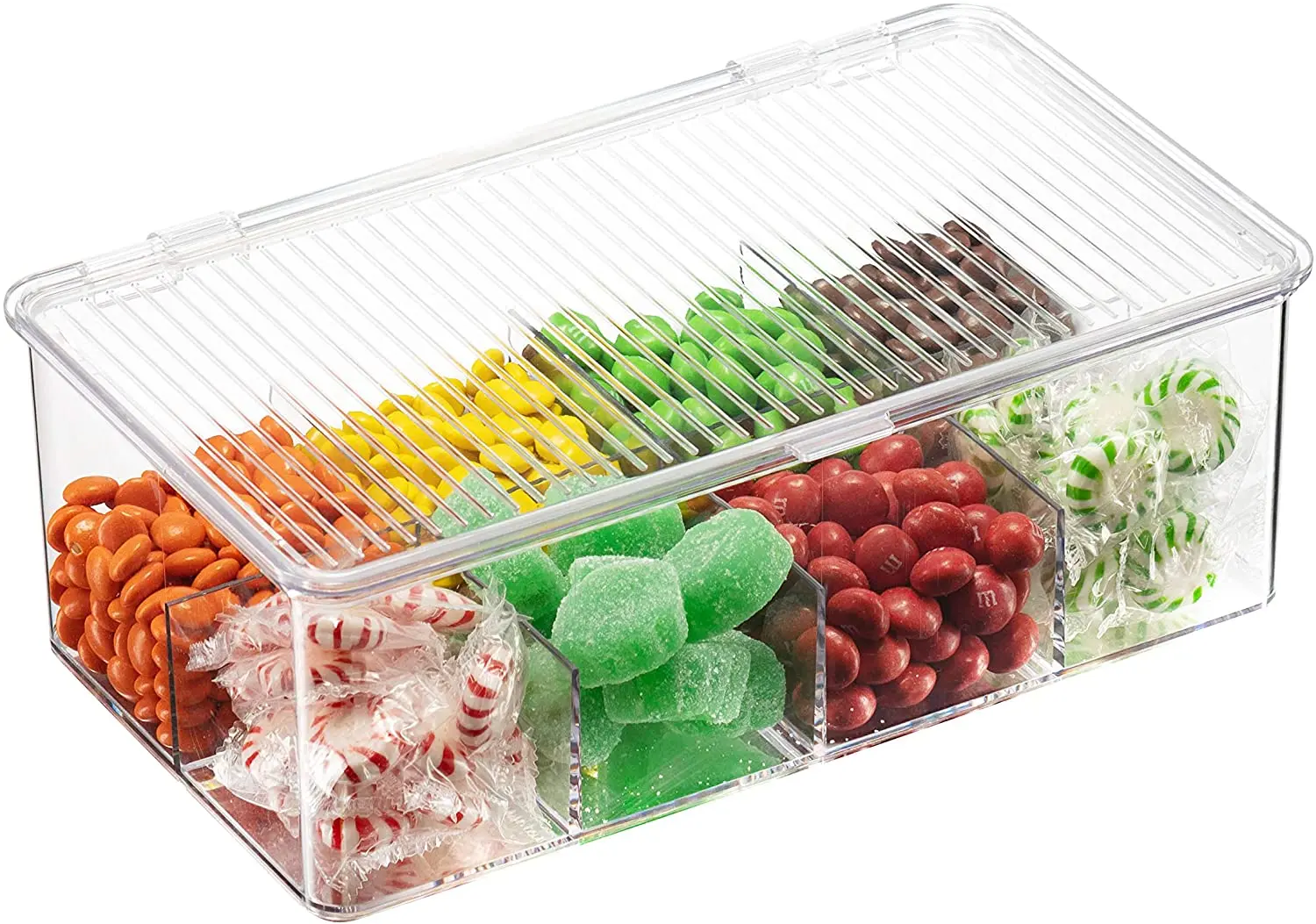 Clear BPA free Stackable Plastic Tea Bag Holder Storage Bin Box with Clear Top Lid