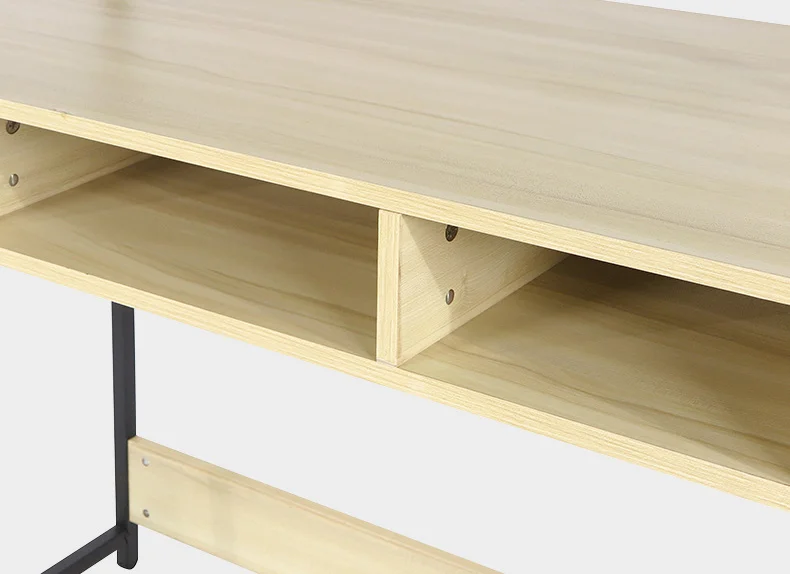 Home Wooden Panel Laptop Computer Office Table Desk Furniture Modern Office Desks With Steel Legs