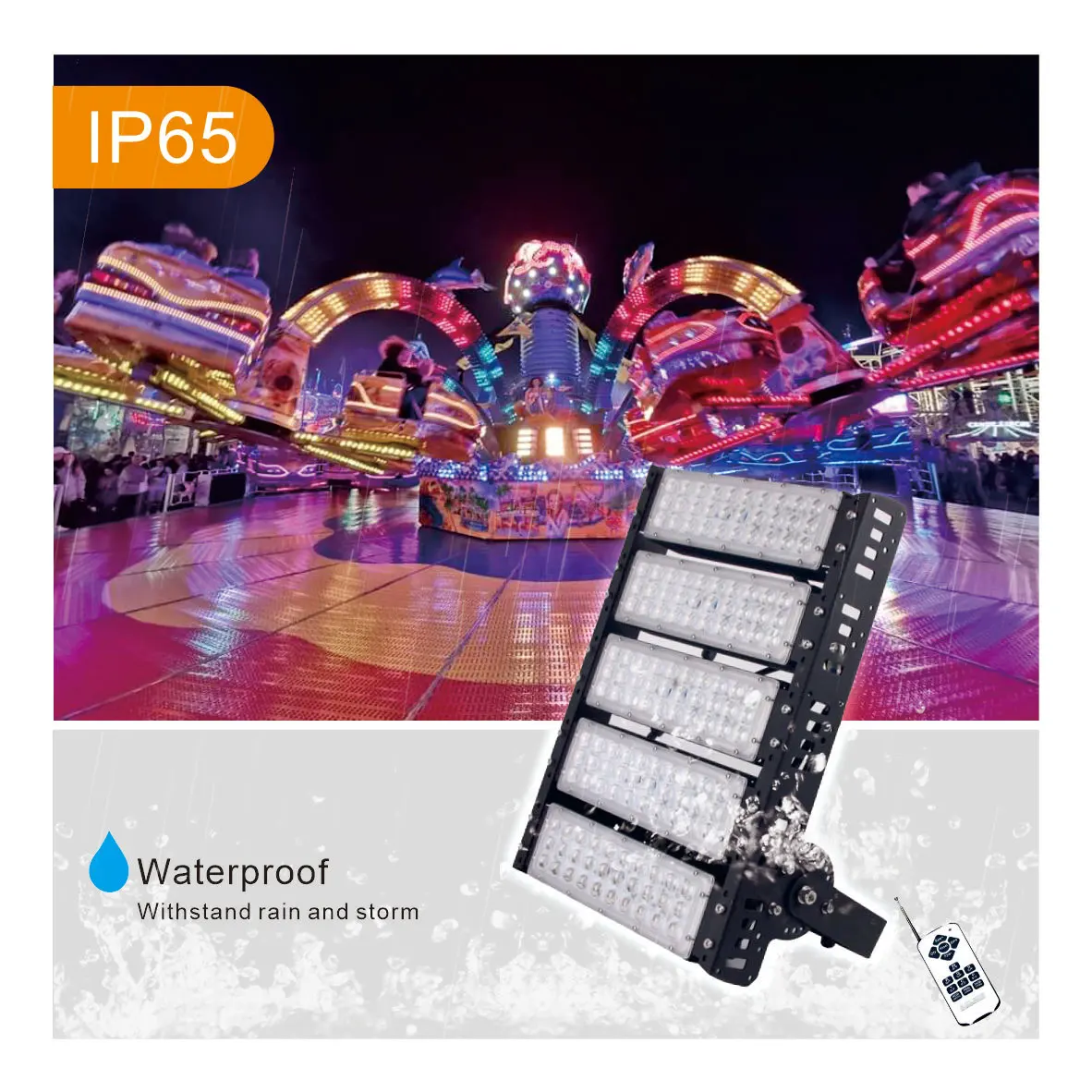 Aglare Meanwell driver IP66 dmx 250w rgb led flood light with outdoor flood light
