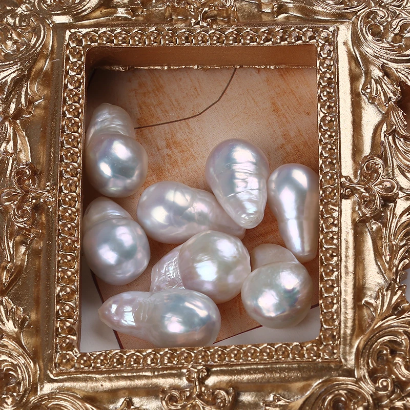 Wholesale Natural White Irregular Baroque Drop Freshwater Edison Loose Beads Pearl