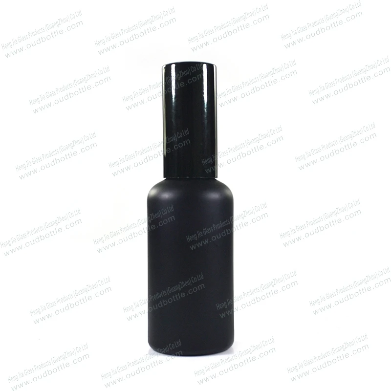 High quality 10 20 30 50 ml black matte essential oil fine mist pump sprayer perfume glass spray bottle with cap