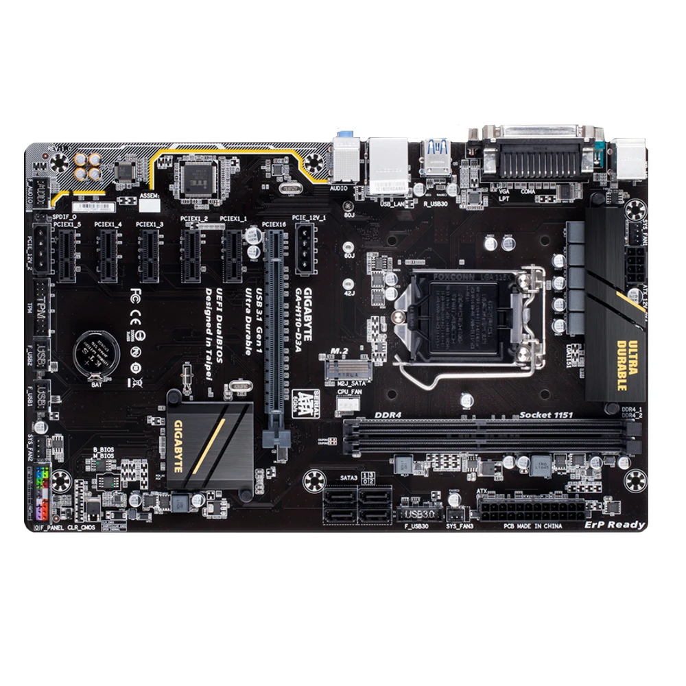 Новый GA-H110-D3A 6gpu 12gpu DDR4 LGA1151 H110-D3A TB250-BTC PR игровой Шахтер материнская