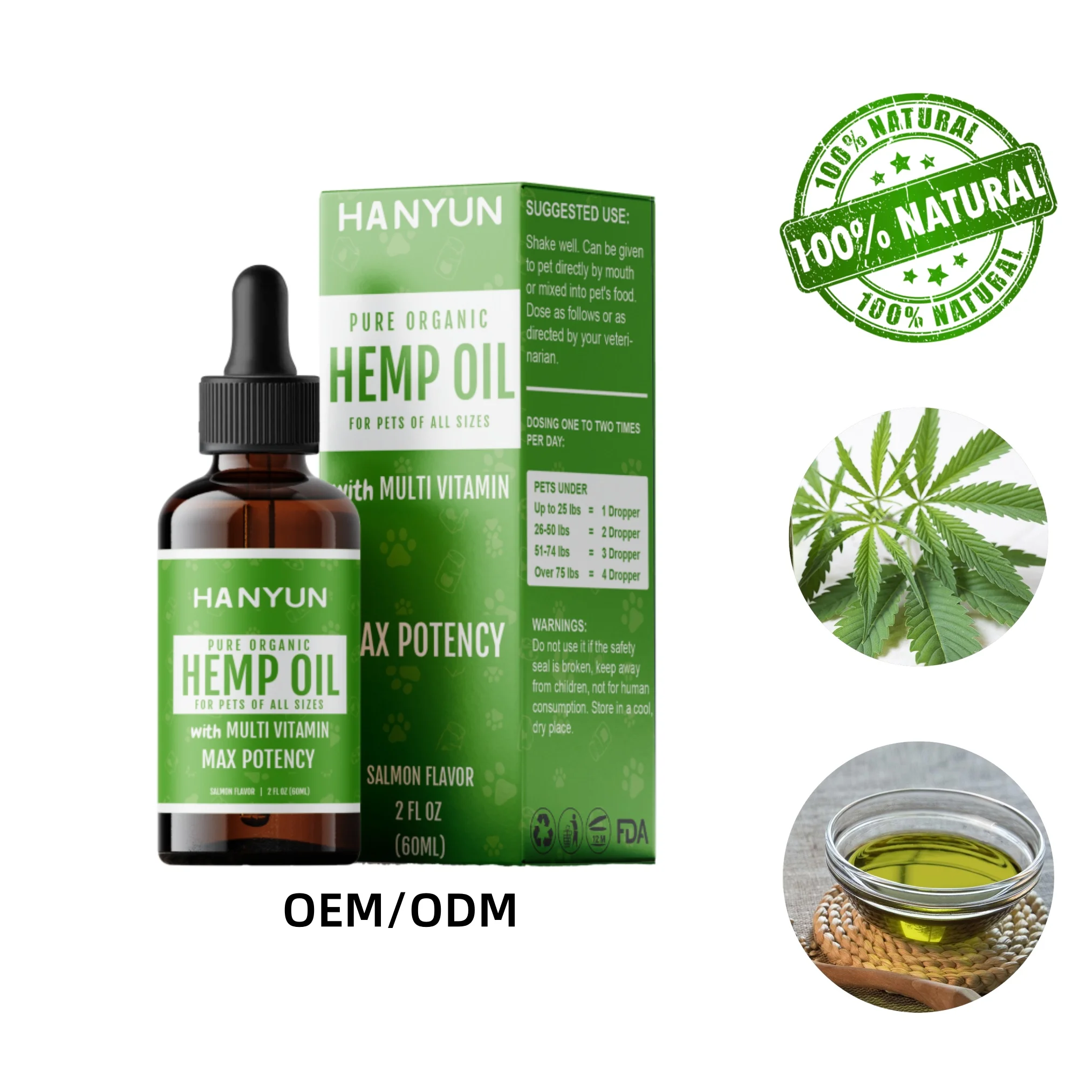 Wholesale Pet Nutritional Liquid Drops Organic Hem Oil Supplement to Relief Stress and Anxiety for Pet For Cats and Dogs