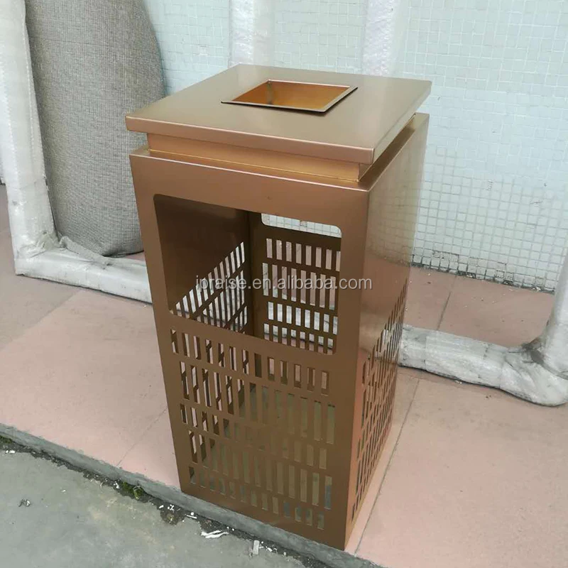 Public outdoor commercial trash and recycling bin stainless steel park street waste garbage can