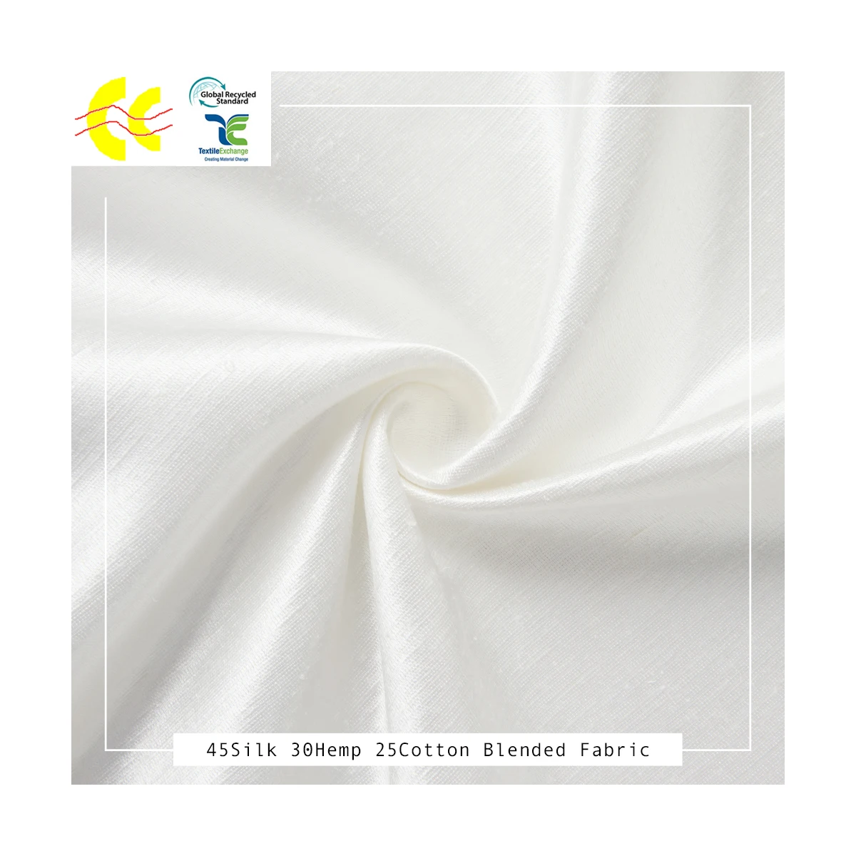 
New Product Eco Friendly Hemp Silk Cotton Blended Satin Woven Fabric For Clothing Hometextile Textile  (1600230444878)