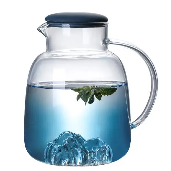 Hot Selling Wholesale Colored Mountain Shaped Glass Pitcher Sets for Jug