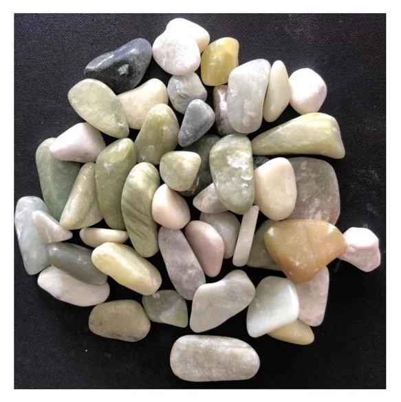 fish tank  aquar jade green natural stone tumble stone pebbles garden decoration