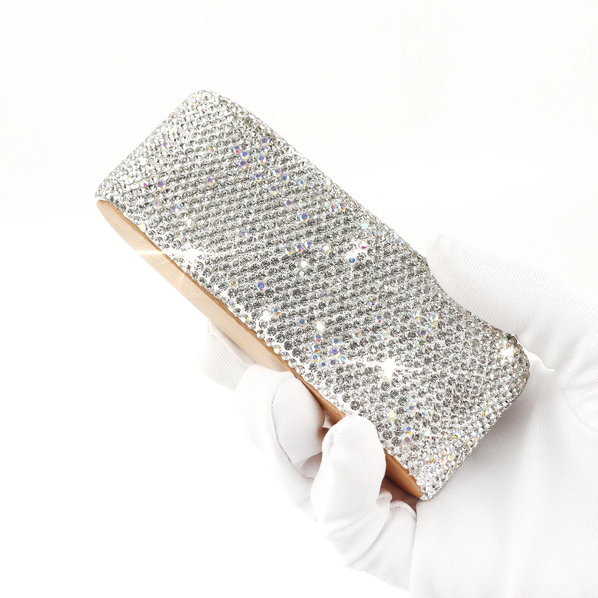 Luxury Diamond-encrusted Business Card Storage Box Advanced Sense Light Luxury Office Desktop Stationery for Household Use
