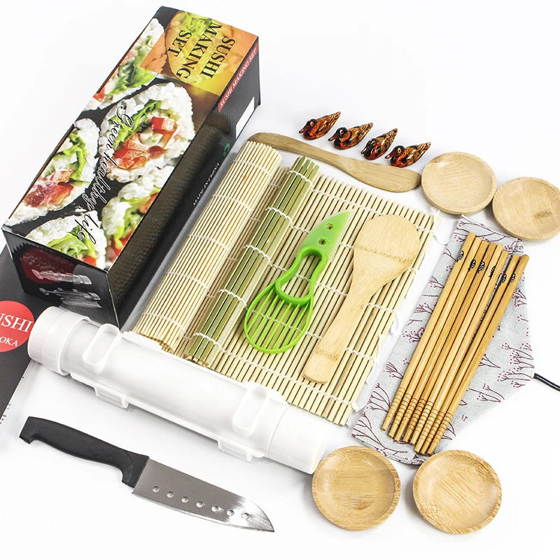 Eco-friendly Sushi Practical Chopsticks Mat Plate Tableware Sushi Set for Home Restaurant