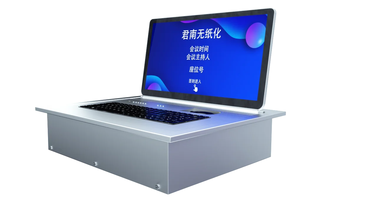 Remote control desk motorized flip up computer lcd monitor lift for  paperless office system Desktop paperless meetings