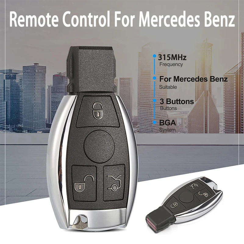 Mer-cedes-Benz E S G CLK SLK ML Class 2000+ Uncut Blade Smart Car Remote Key Fob 3-Button Foldable BGA Body Repair Equipment