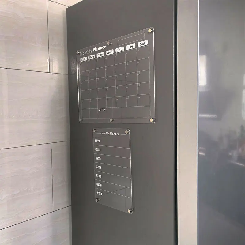 Custom Acrylic Calendar for Clear Dry Erase Calendar for Wall Mounting Clear Reusable Home Office Large Monthly Calendar