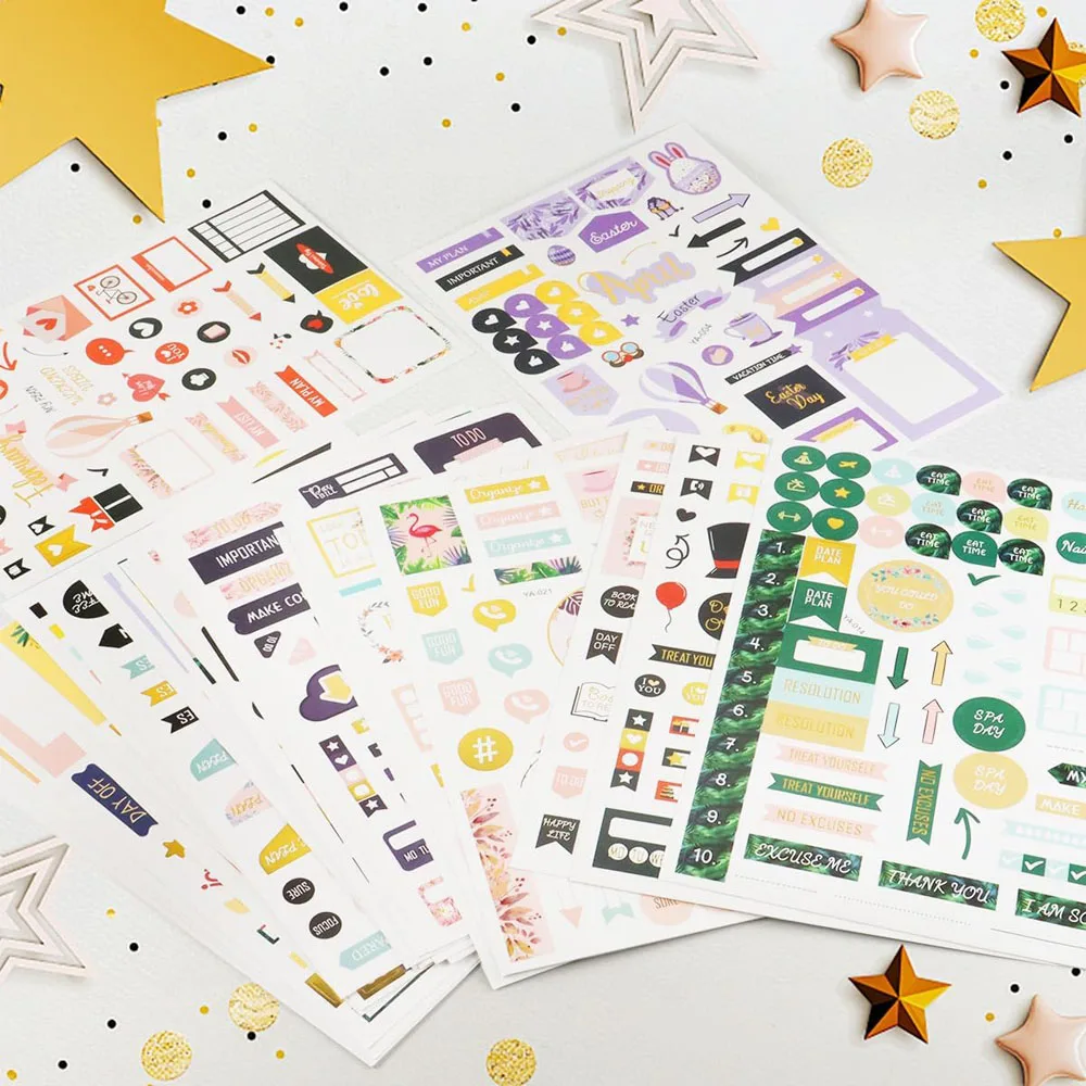 Decorative Paper Stickers Custom Adhesive Journal Planner Sheet Sticker For Notebooks