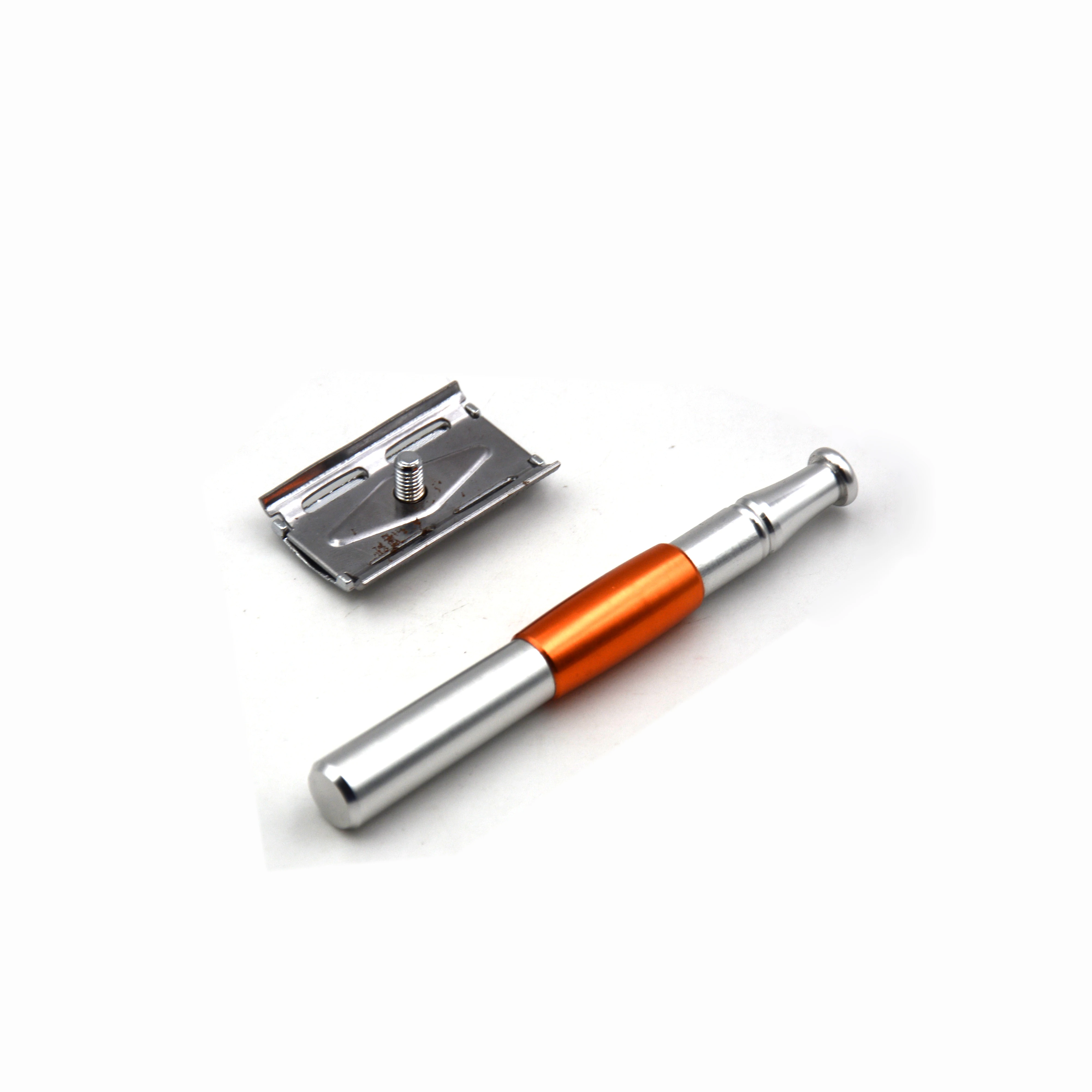 White Private label stainless steel handle safety biodegradable razor barber