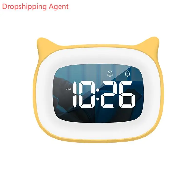 Dropshipping Products 2024 Smart Rechargeable Night Light Touch Snooze Digital Alarm Clock with LED Display