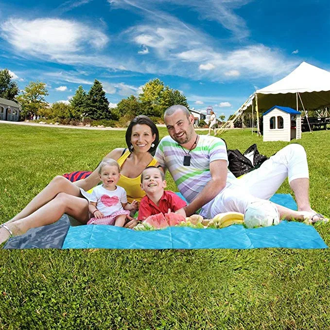 Mini Pocket Blanket Outdoor Folding Moisture Pocket Picnic Mat Waterproof Beach Blanket