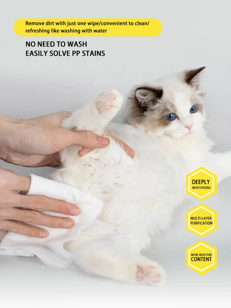 Cleaning  washable wet tissue  towel for dogs for pet for puppy OEM pet wet wipes