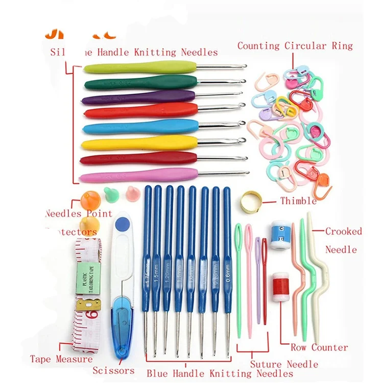 2022 Factory crochet hook set needle through handle crochet hook set knitting needles Crochet Needles