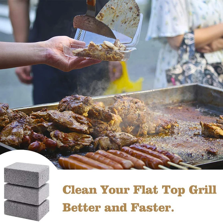 Mydyas Durable Environmentally Friendly Non Toxic Lightweight Pumice BBQ Griddle Grey Cleaning Brick Block