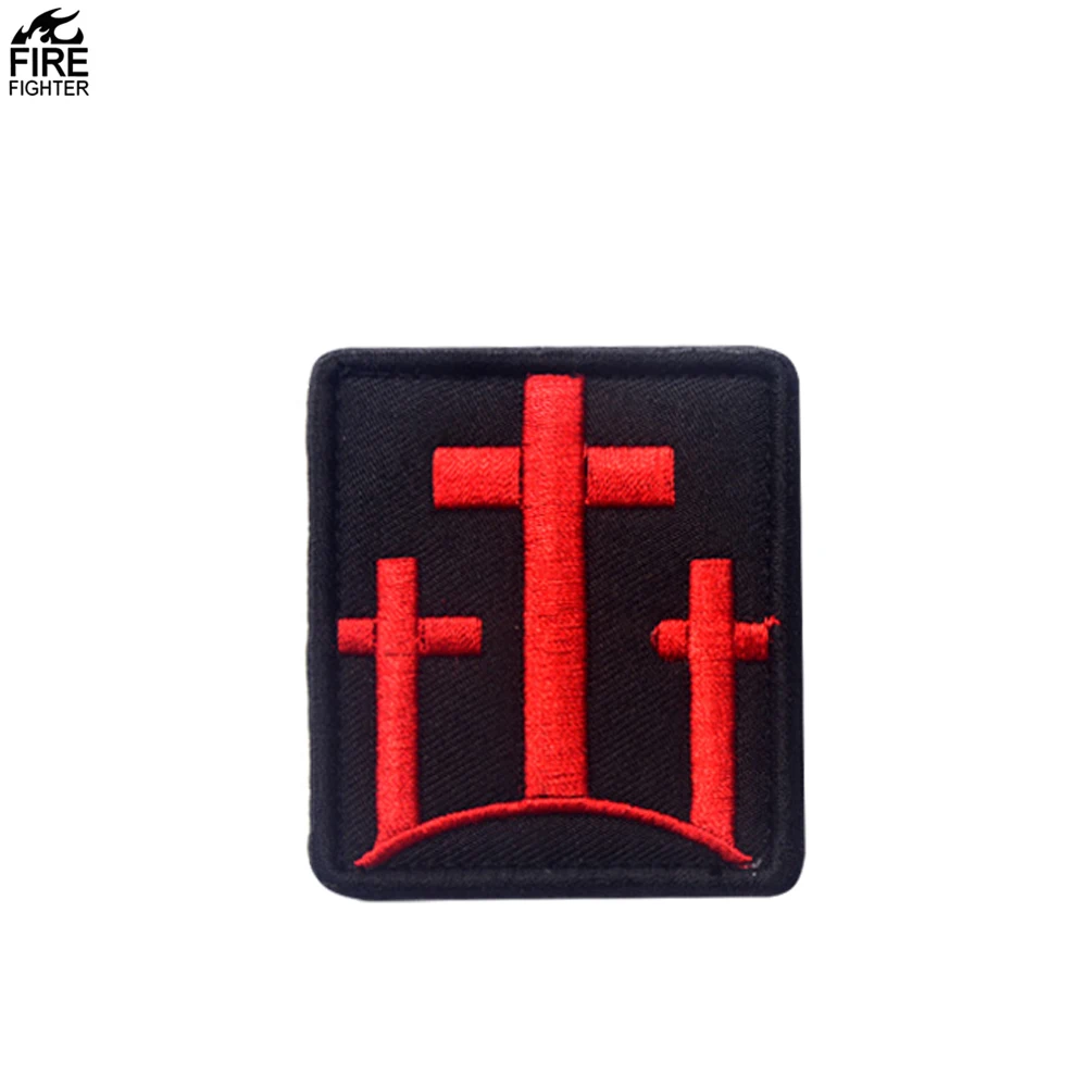 Embroidered Patch Three Crosses Christian Embroidered Crosses Iron ON Patch V00107