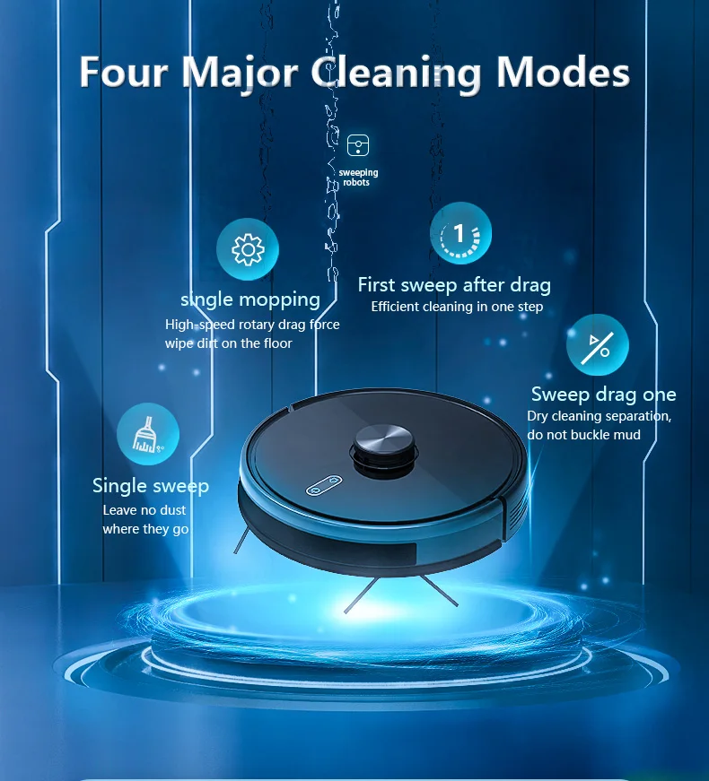 Робот-пылесос GEERLEPOL V8 с мощным всасыванием 2700 па совместим Alexa Google Home