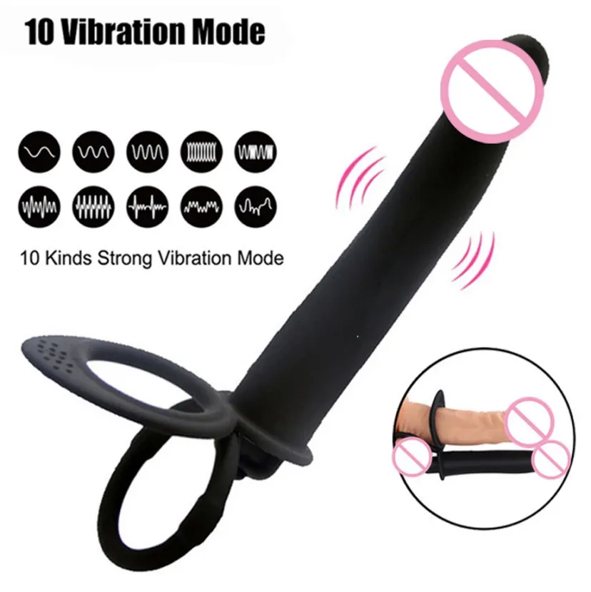 Double Penetration Male Dildo Anal Vibrator For Couples Women Erotic Faloimitator Plug Massager Adult sex toys for men