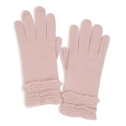 Зимние аксессуары женские 100% кашемировые перчатки и варежки Роскошные модные вязаные теплые розовые длинные перчатки с закрытыми пальцами