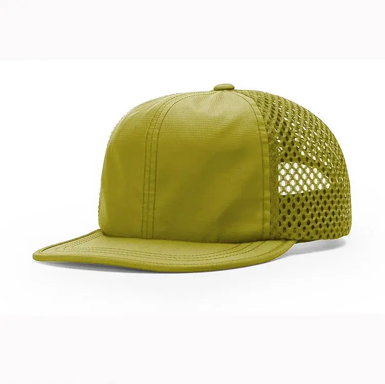 Trucker Hat Flat Bill Kids Dye 5 Panel Blank Light Nylon Hats