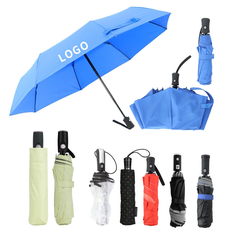 2024 fashion umbrella women sun protection umbrellas wholesale fully-automatic 3 folding beach umbrella travel parasol