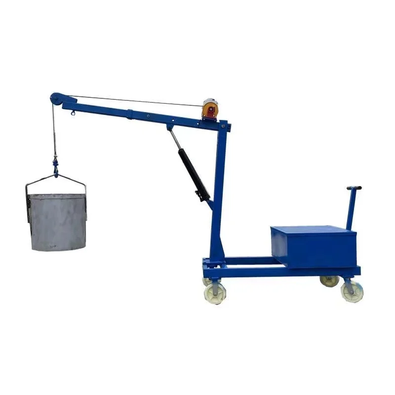 Hand-push mobile telescopic electric crane simple lifting mold car engine processing machinery loading and unloading crane