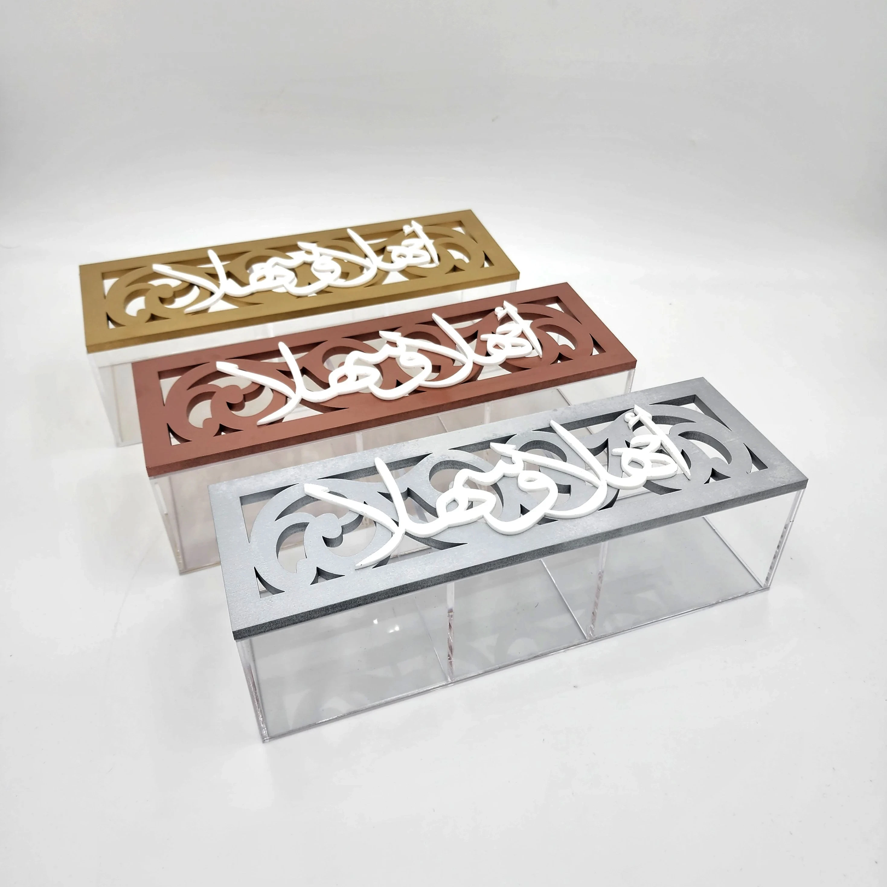 Factory Manufacturer Customized Ramadan Clear Acrylic Box With Compartment